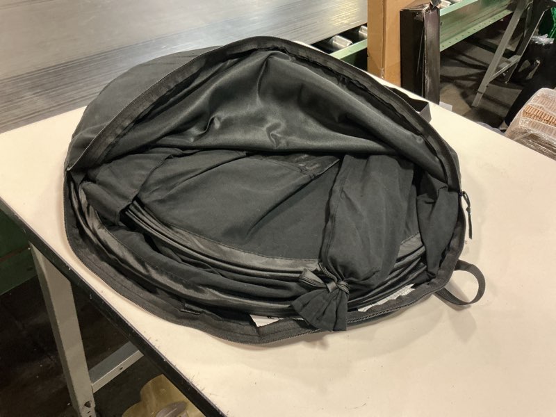 Condition photo showing As Is for Poray Pop up Baby Privacy Bed Tent Sleeping Crib Tent Cover for Toddler,Blocks 80% Light with Monitor and Fan Pouch Design with Zipper Doors,Breathable Mesh Windows Pink