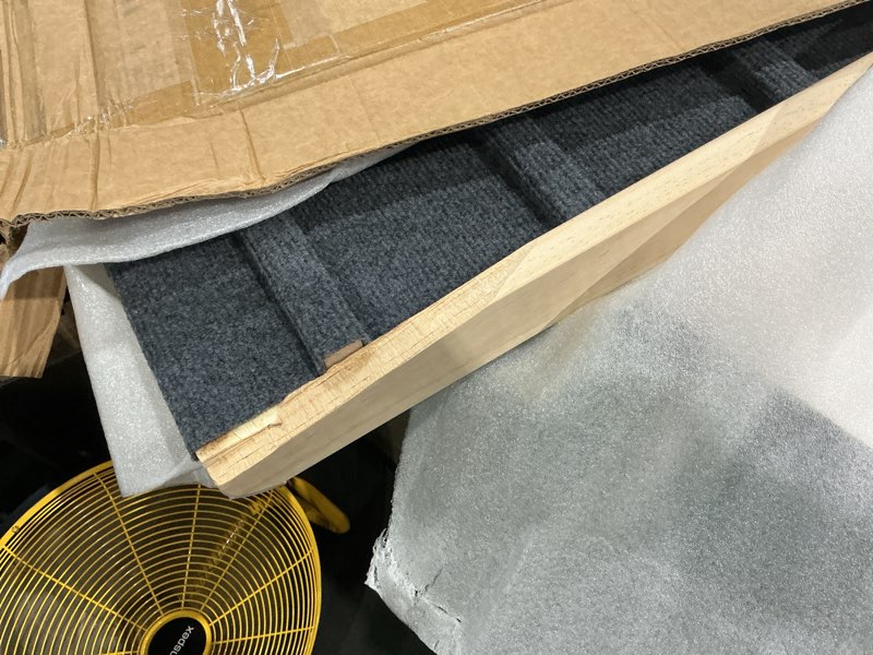 Condition photo showing As Is for adjustable height wooden folding dog ramp portable & lightweight pet ramp for beds & couches