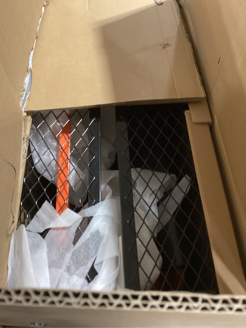 Condition photo showing Good Condition for vevor 22 cu.ft 1600lbs steel atv utv trailer tow behind dump cart, heavy duty pull behind utility dump trailer for lawn mower trailer tractor garden yard with removable rear panel orange+black 22cu.ft 1600lbs