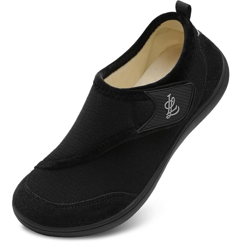 leisfit womens wide slippers diabetic house shoes set of 2 pairs size 10 black and navy