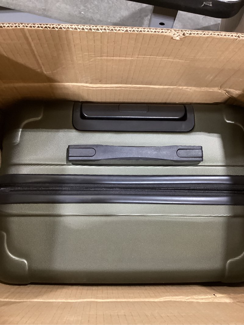 Condition photo showing Good Condition for light flight luggage sets, 3 piece durable suitcase set with spinner wheels, 3 pcs hardside lightweight luggage with tsa lock, large checked travel suitcases, 20/24/28 inch, pine green pine green 3-piece set-20 inch/24 inch/28 inch