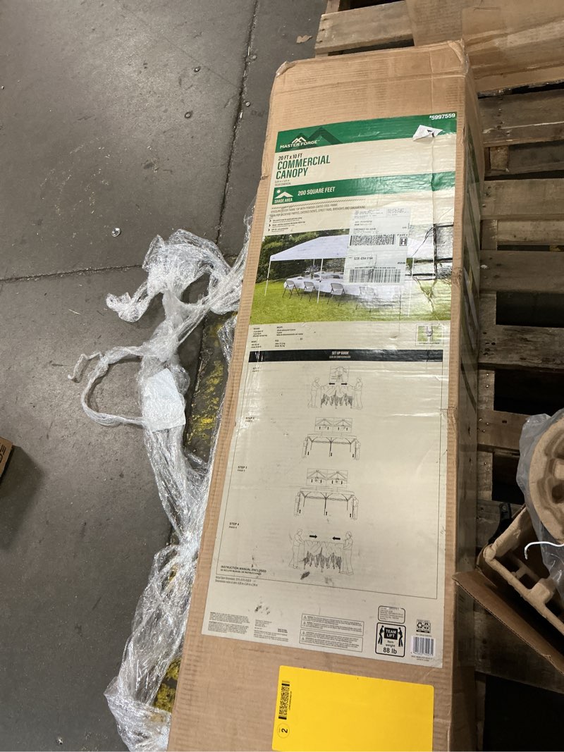 Condition photo showing Good Condition for master forge 20-ft x 10-ft rectangle white pop-up canopy