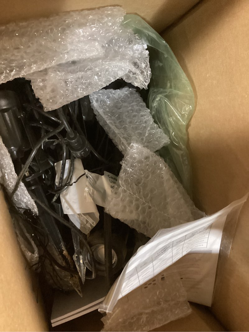 Condition photo showing As Is for sunthin outdoor landscape lighting with remote, rgbw color changing spot uplights,10 pack multicolor 10 pack