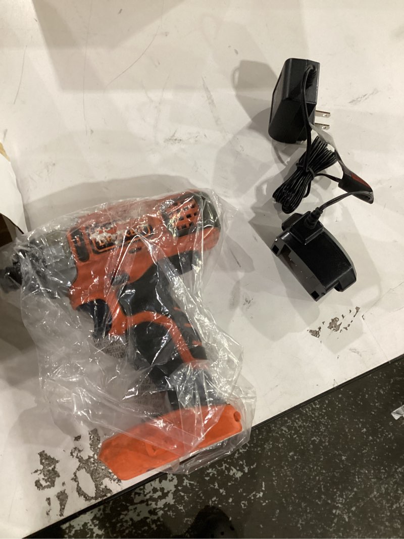 Condition photo showing As Is for black+decker 20v max* powerconnect 1/4 in. cordless impact driver kit (bdci20c)