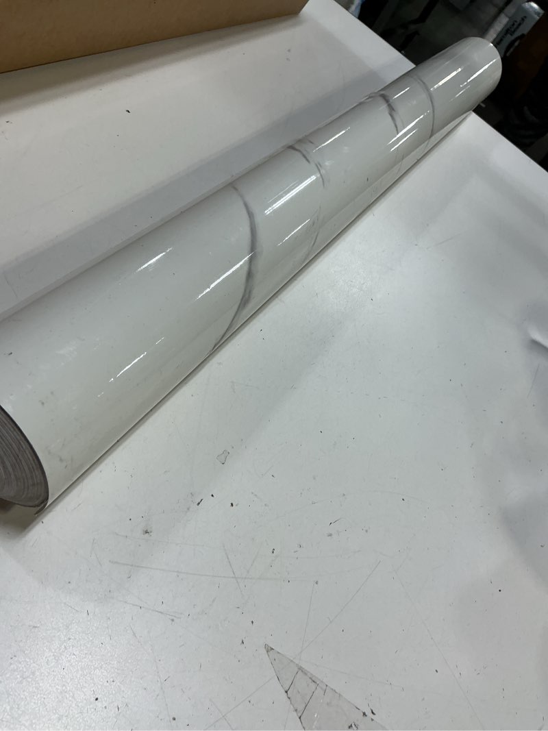 Condition photo showing Good Condition for BAYYA Extra Wide Marble Granite Peel and Stick Wallpaper Ivory White 31.5x157inch Smooth Light Countertop Contact Paper for Kitchen Bathroom Self-Adhesive Waterproof Marble Wall Paper Roll Vinyl Wrap 31.5" x 157" White