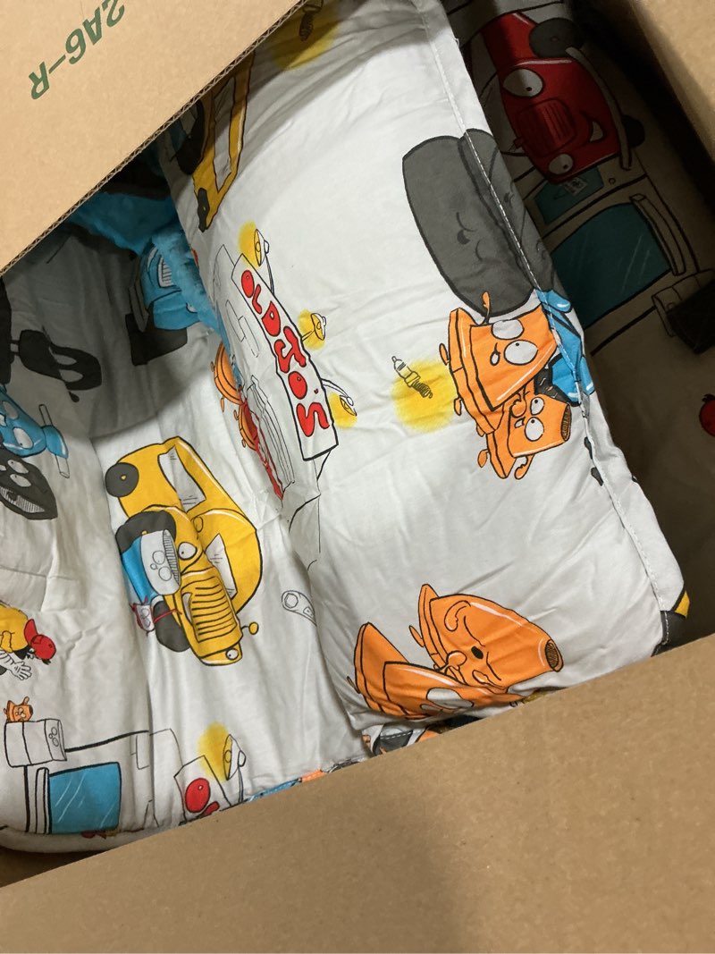 Condition photo showing Good Condition for jumpoff jo - toddler nap mat for preschool, daycare, and kindergarten - sleeping bag for kids with removable pillow and ultra soft blanket - jo's garage red standard - 43"x21"