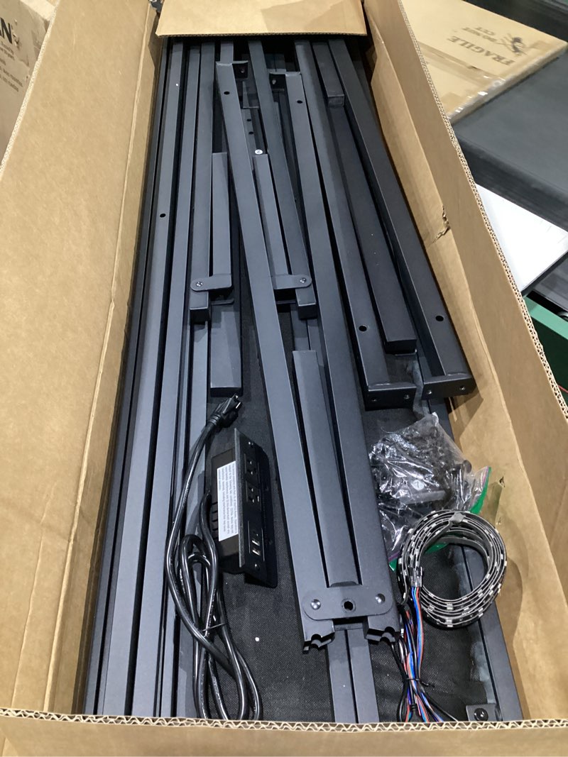 Condition photo showing Good Condition for OLEVS Queen Bed Frame with Headboard Metal Platform Bed Queen Size with USB Charging Station and LED Lights, No Box Spring Needed