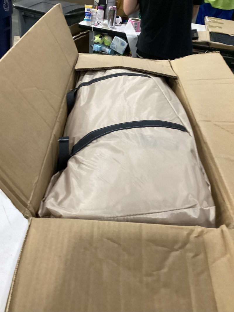 Condition photo showing As Is for not tested inflatable tent with skylight, quick setup blow up tents with pump, hot tent with stove jack, waterproof oxford inflatable house for camping, air glamping tents for camping adult 4-6 person 4-6p off white