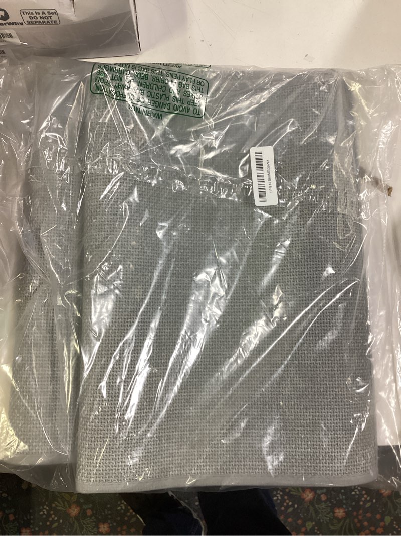 Condition photo showing New/Like New for YIHOUSE Light Grey Bathroom Rug Set, 2 Piece, 17"x24" + 17"x47", Non-Slip, Quick Dry, Machine Washable, Modern Bohemian Style Light Grey 2 Piece (17"x24" + 17"x47")