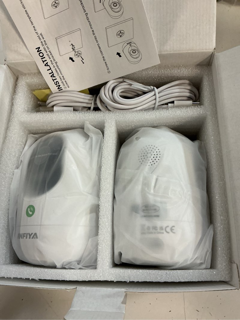 Condition photo showing New/Like New for infiya 2k indoor camera-one-touch call baby/elderly monitor pet camera 360° ptz & intelligent tracking for home security, compatible with alexa/google home(2.4ghz wifi only) - k7 2p 2.4g-2k-2pack