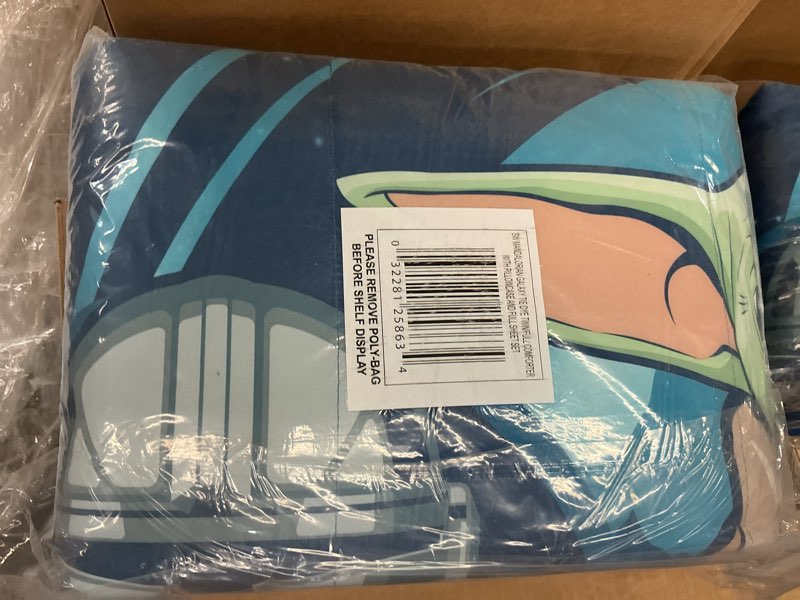 Condition photo showing New/Like New for the mandalorian baby yoda kids 2 piece blue reversible comforter and sham bedding set, twin/fu