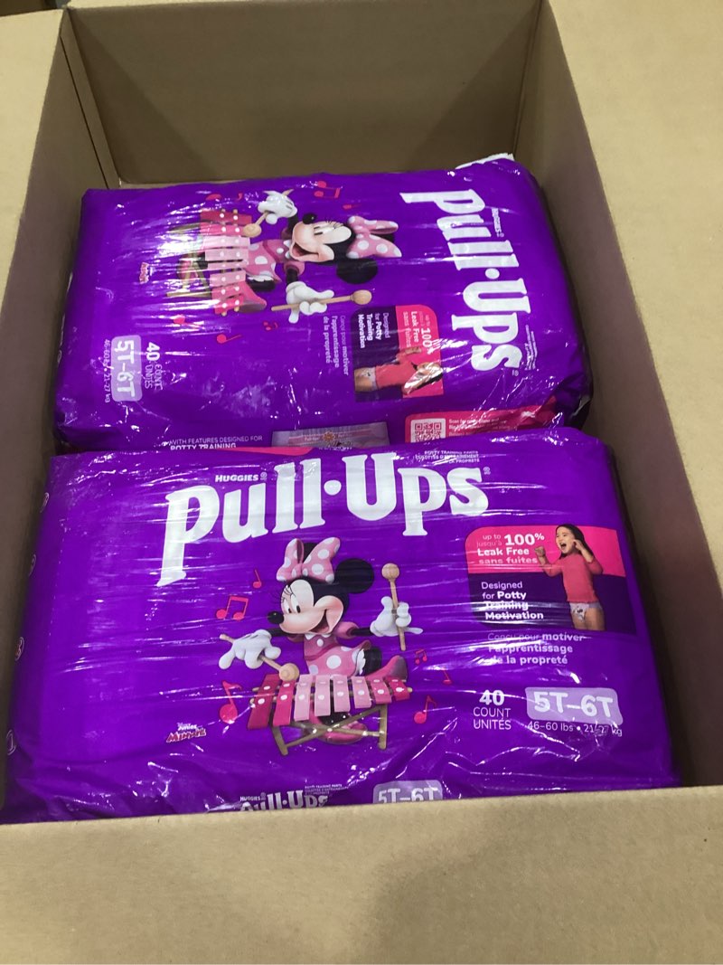 Condition photo showing Good Condition for pull-ups girls' potty training pants, size 5t-6t training underwear (46+ lbs), 80 count 5t-6t 80