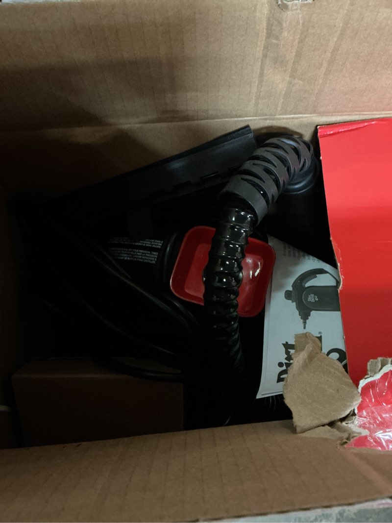 Condition photo showing As Is for 7-in-1 portable corded handheld steamer with 10-multi-surface cleaning tools, steam control, chemical free cleaner 