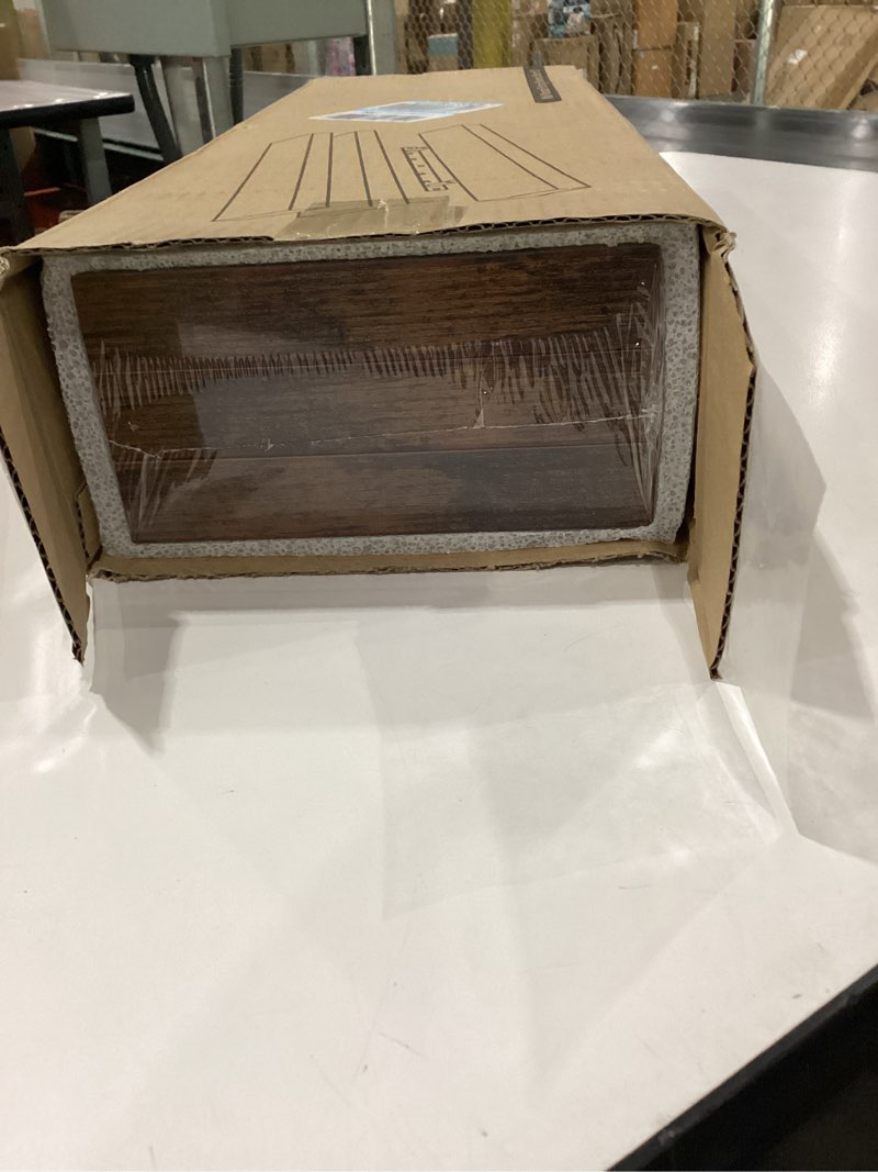 Condition photo showing New/Like New for BAYKA Floating Shelves for Wall, 22.5 Inch Rustic Wood Wall Mounted Shelving for Bathroom, Bedroom, Living Room, Kitchen & Book, Hanging Display Decor Shelf with 22 lbs (Rustic Brown,Set of 3)