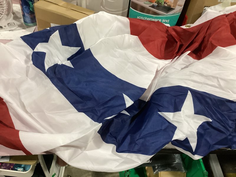 Condition photo showing Good Condition for 3x6 ft american pleated fan flag (set of 6) – patriotic half fan bunting, 4th of july memorial day decorations for 250th anniversary