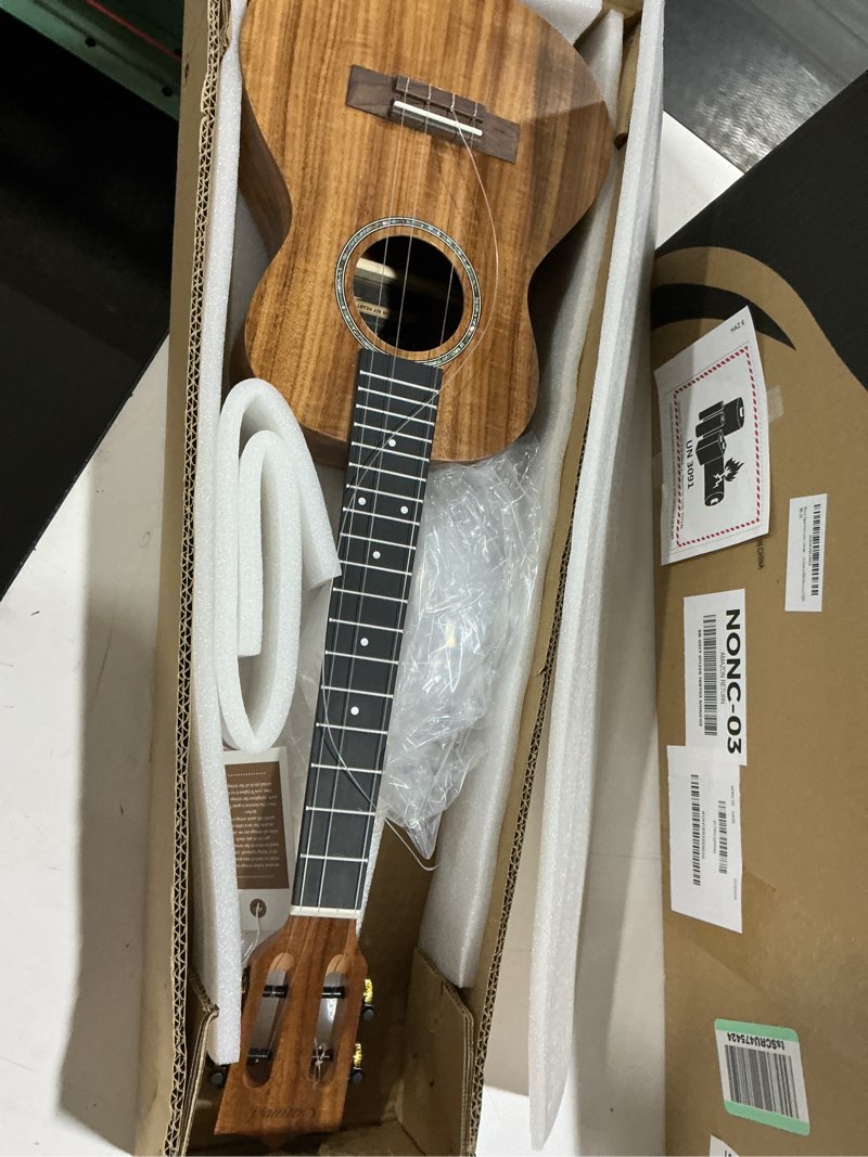 Condition photo showing Good Condition for Minor Imperfections - Caramel - 26" Tenor Striped Grain Acacia KOA Ukulele CT207 26" Tenor Dark Acacia/Laminated