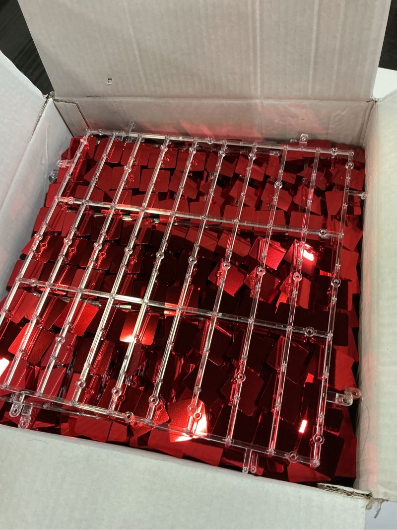 Condition photo showing Good Condition for cokaobe red shimmer wall backdrop, 24pcs square sequin shimmer backdrop panel, photo backdrops for birthday, anniversary, wedding, graduation & bachelorette party decoration red 24pcs (6x4ft)