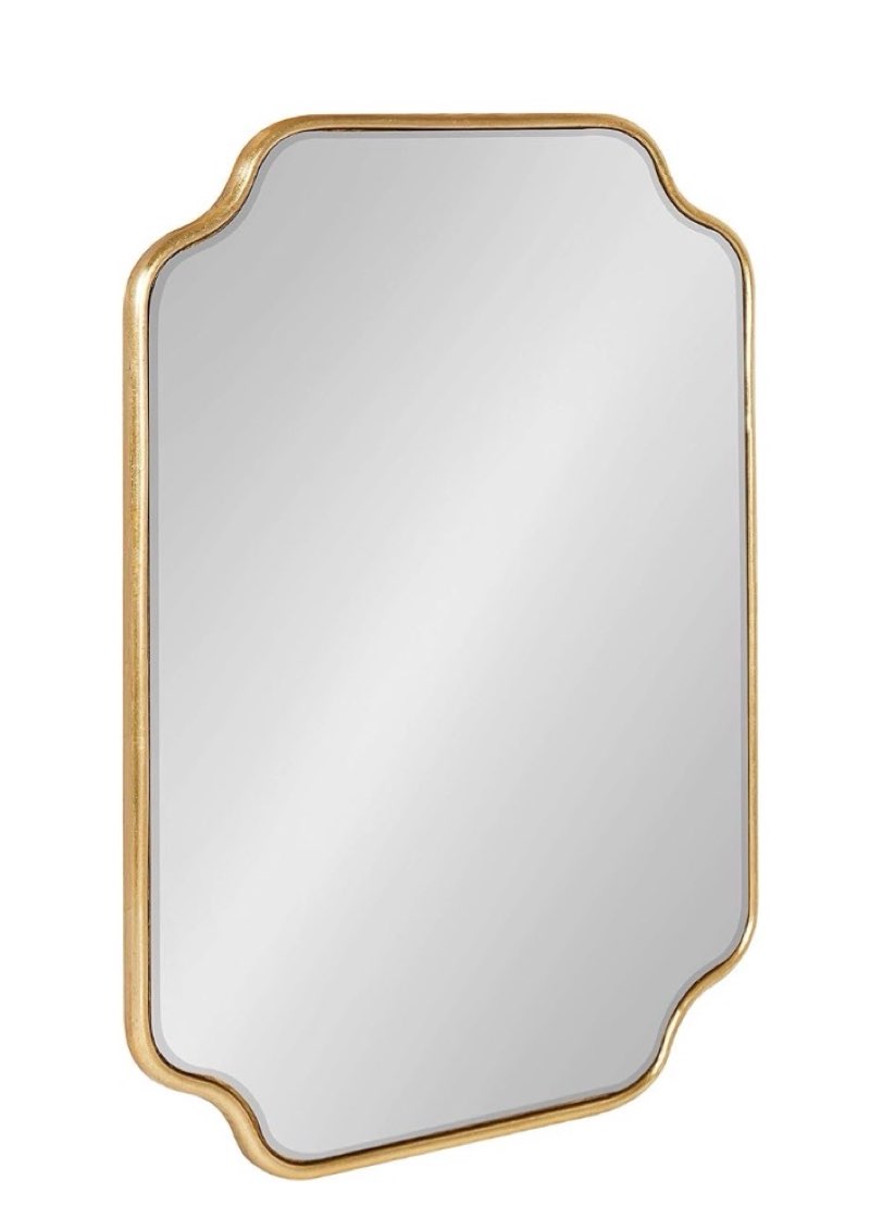 Kate and Laurel Plumley Glam Scalloped Wall Mirror, 18 x 24, Gold, Transitional Mirror Wall Decor