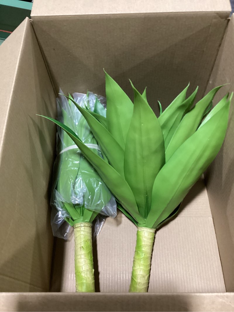 Condition photo showing Good Condition for velener 28 inch artificial agave plants outdoor set, large fake plants indoor for home decor, realistic uv resistant faux succulents plants without pot, set of 2 green*2 28 inches