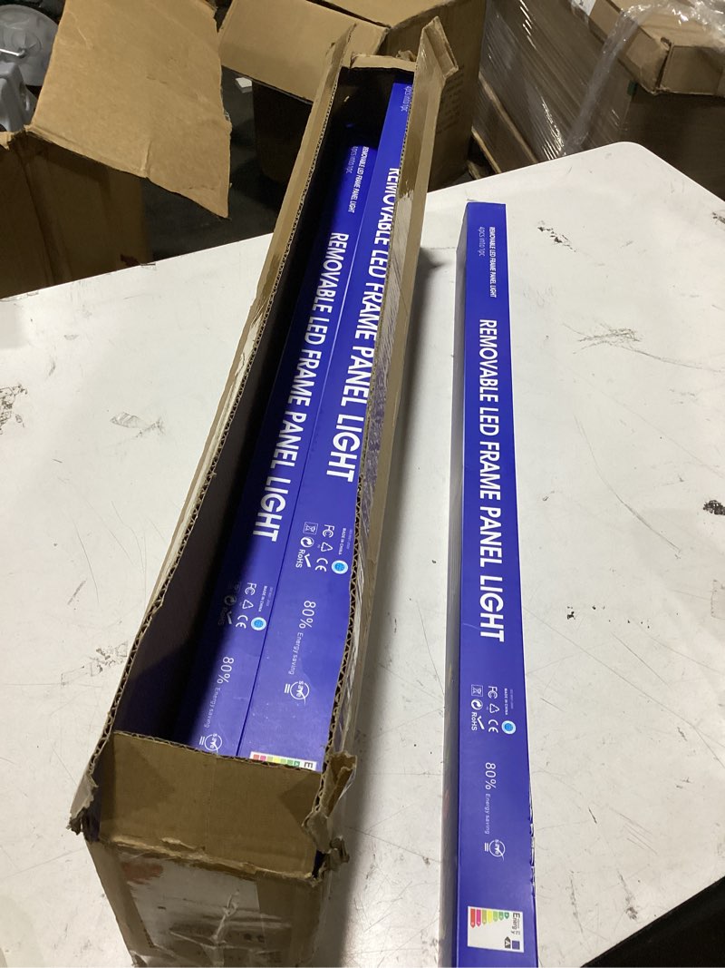Condition photo showing As Is for flat panel light 2x2 ft led frame panel 6pack