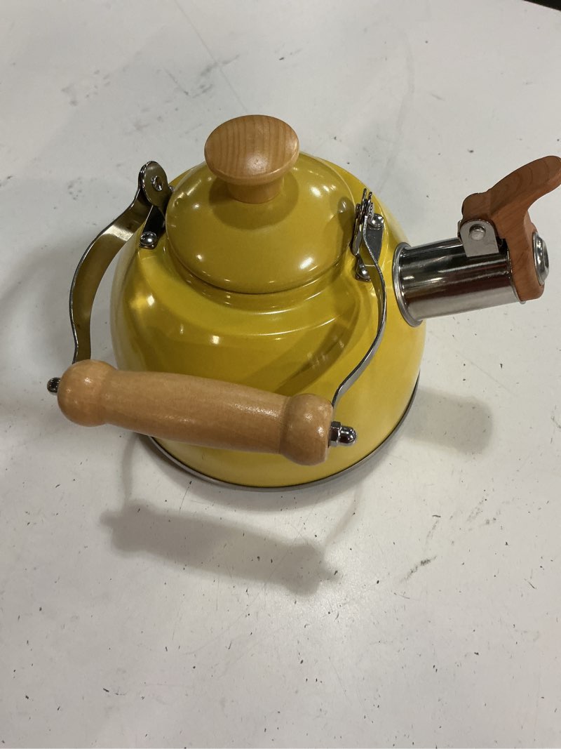 Condition photo showing Good Condition for rockurwok tea kettle, tea pot with cool touch ergonomic handle, teapot food grade stainless steel, tea kettle stovetop, kettle teapot, whistling tea kettle, small tea kettles, 1.6 quart (yellow) yellow(1.6qt) 1.6 quarts