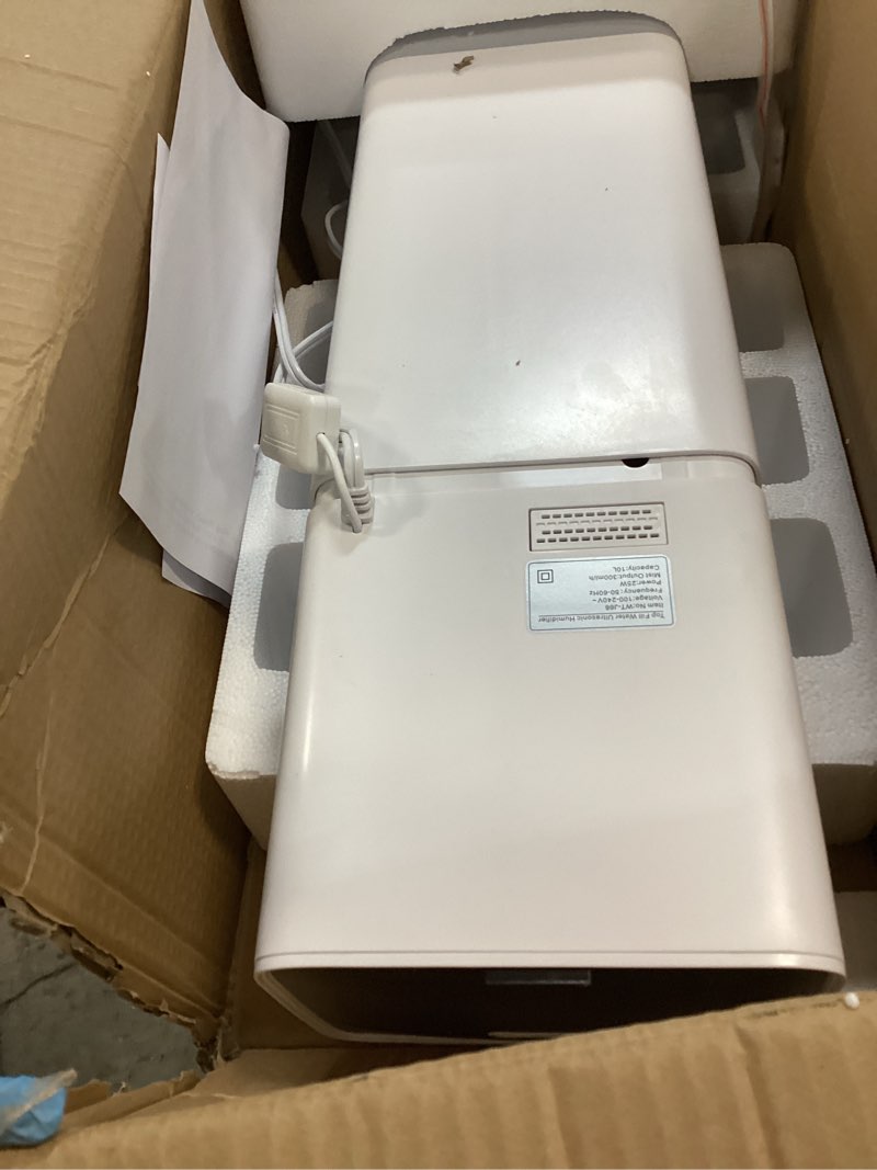 Condition photo showing As Is for 10L/2.6Gal Smart Humidifiers for Bedroom Large Room up to 600ft², 100H Runtime Cool Mist Top Fill, Ultra Quiet 30dB, Auto Control, Essential Oil Tray, Perfect for Bedroom, Office, Baby, White