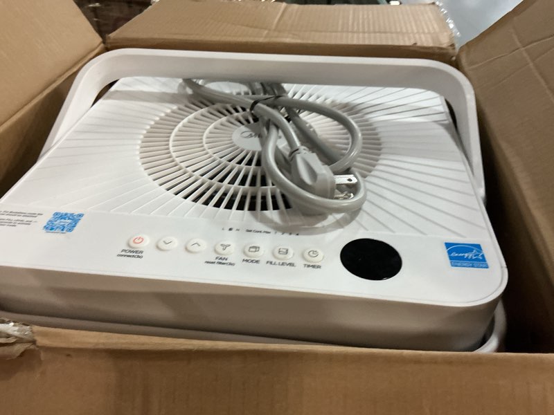 Condition photo showing Good Condition for Midea Cube 50 Pint Dehumidifier for Basement and Rooms at Home for up to 4,500 Sq. Ft., Smart Control, Compatible with Alexa (White), Drain Hose Included, ENERGY STAR Most Efficient 2023