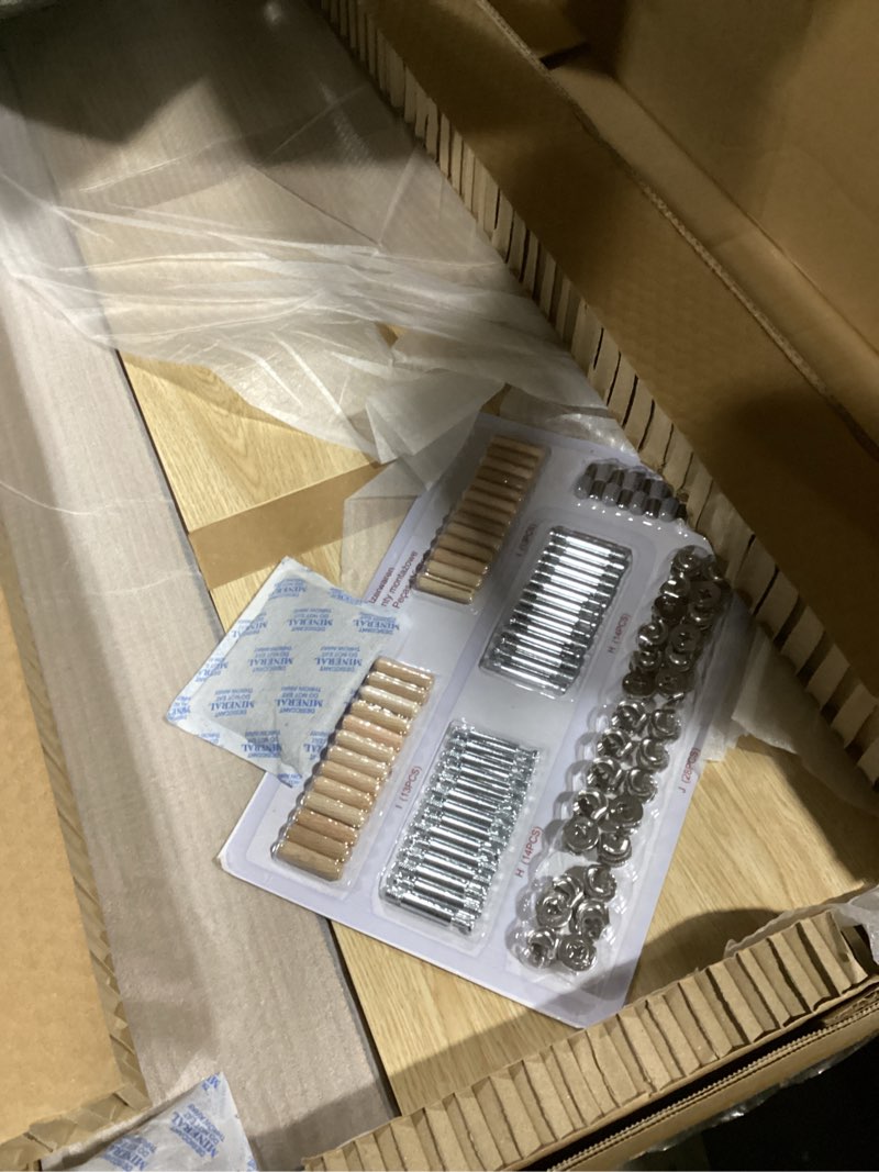 Condition photo showing New/Like New for Amazon Basics Shoe Storage Bench with Cushion, Shoe Rack 6 Cubbies, Adjustable Shelves, Oak Finish