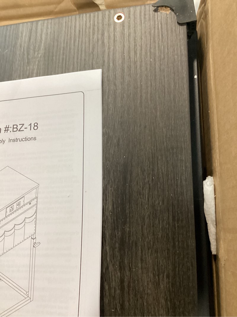 Condition photo showing As Is for vagusicc c shaped end table with charging station, 32" tall side table for couch, sofa table adjustable height couch side c table, slide under sofa tray table for living room bedroom, gray walnut 1pc gray walnut 16"d x 12"w x 17.7-32"h