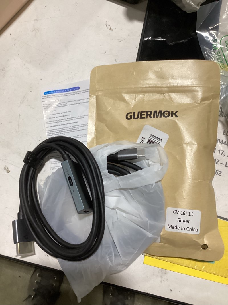 Condition photo showing New/Like New for guermok hdmi to usb c video display adapter, 4.9ft ar glasses hub, 4k@60hz hdmi male to usbc female for xreal one/air 2pro/rayneo/rokid, switch 2/1, xbox1, ps4/5, portable monitors, silver 4.9ft silver