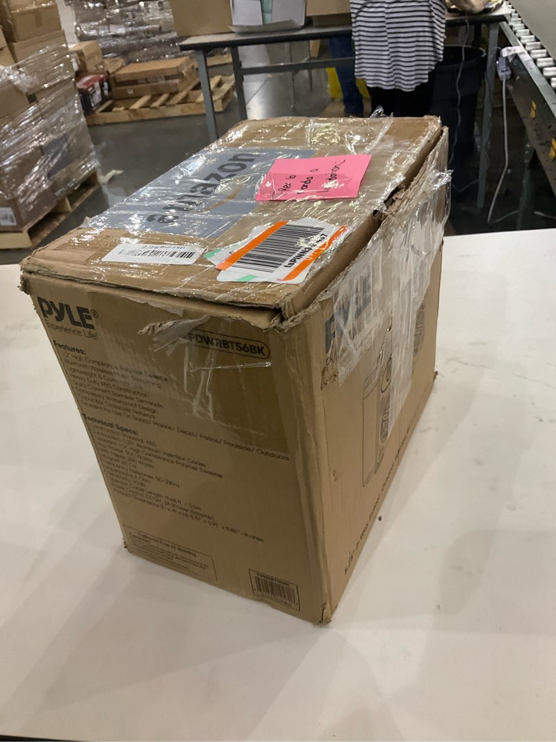 Condition photo showing As Is for PyleUsa Bluetooth Indoor Outdoor Speakers Pair - 500 Watt Dual Waterproof 5.25” 2-Way Full Range Speaker System w/ 1/2” High Compliance Polymer Tweeter - Home, Boat,Deck, Patio, Poolside - PDWRBT56BK black 5.25 Inches