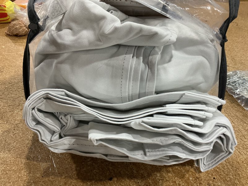 Condition photo showing Good Condition for brightwhite linen 86 inch 100% blackout curtains for bedroom, pleated heading tape ring clips back tab thermal custom made window curtains living room modern farmhouse (100 wide total, each w50"x2pcs) brightwhite 50"w x 86"l (pack of 2)