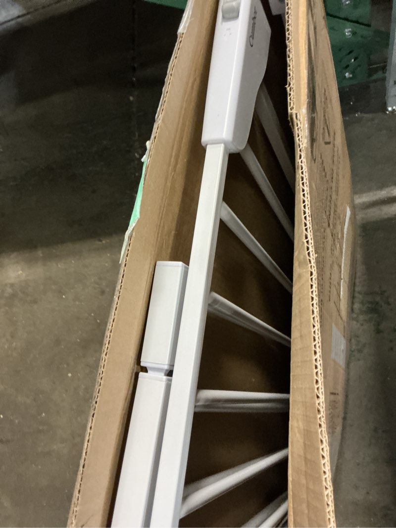 Condition photo showing As Is for cumbor 30-46" baby gate for stairs, auto close dog gate for doorways white | toddler safety essentials for the house, mom's choice awards winner-easy install pressure/hardware mounted pet gate for dogs