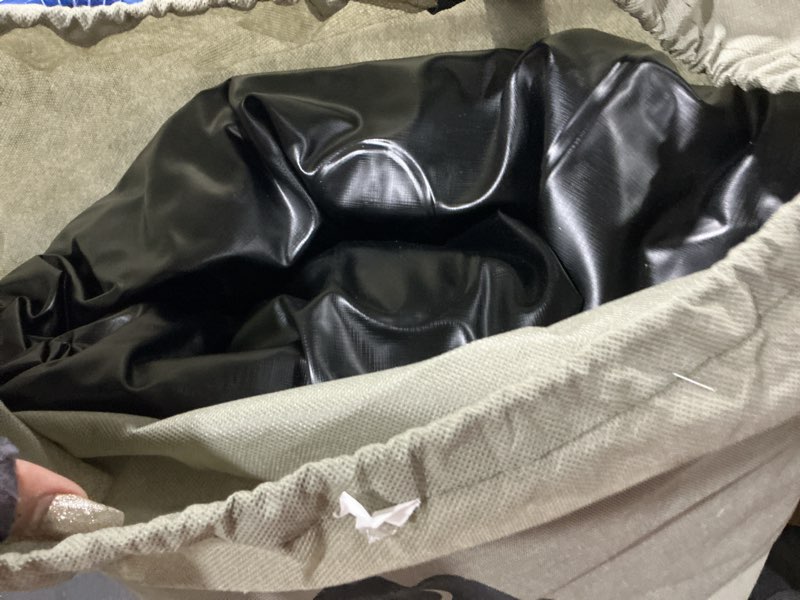 Condition photo showing As Is for intex dura-beam deluxe air mattress with built-in pump | 67765ed - mid-rise portable inflatable bed for camping, travel & guests