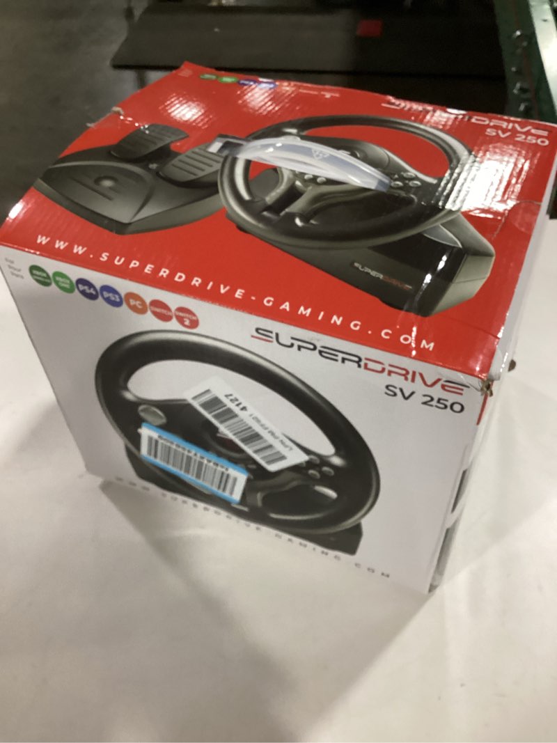 Condition photo showing Good Condition for SUBSONIC- Superdrive SV250 Steering Wheel with pedals and gearshift paddles Racing Wheel for Nintend