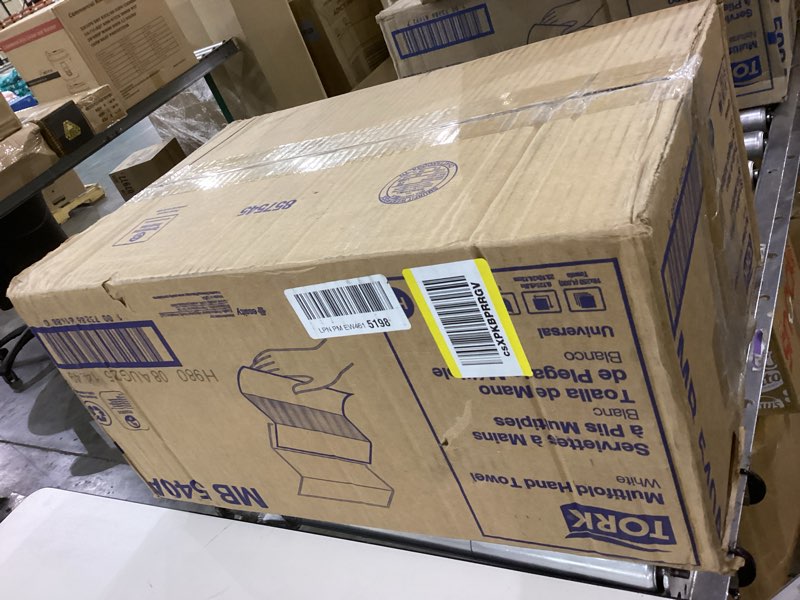 Condition photo showing New/Like New for Tork Multifold Hand Towel White H2, Universal, 100% Recycled Fibers, 16 x 250 Towels, MB540A 16 x 250 Hand Towels