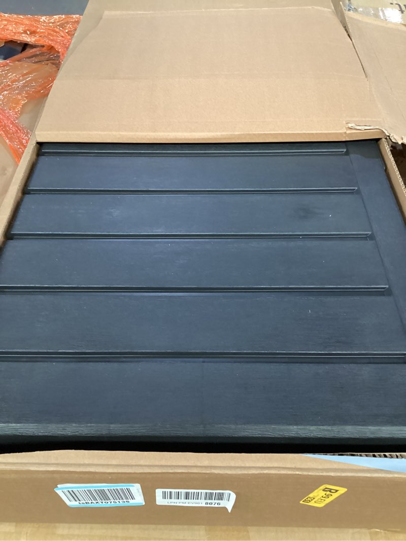 Condition photo showing Good Condition for keter kentwood 92 gallon resin deck box-organization and storage for patio furniture outdoor cushions, throw pillows, garden tools and pool floats, dark grey