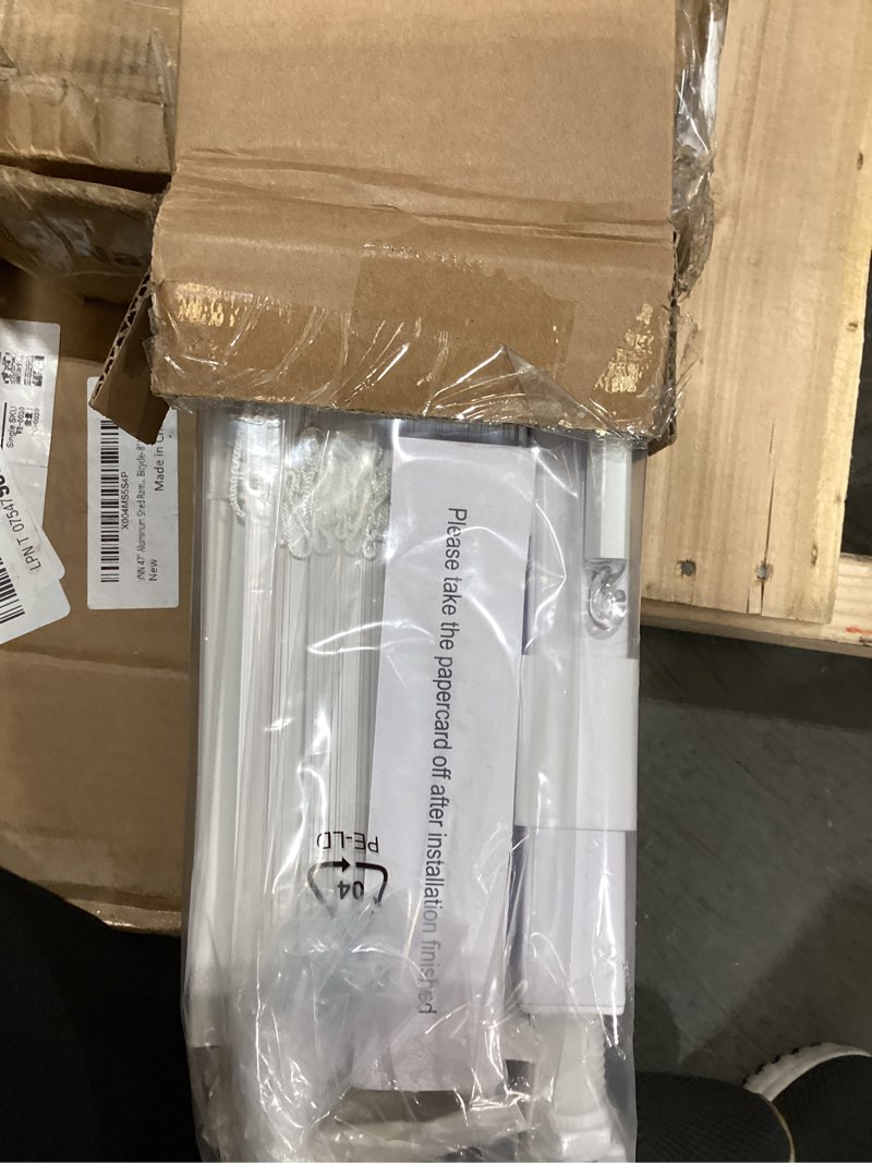 Condition photo showing Good Condition for unishades no drill blinds for windows 1" vinyl l-shaped slats cordless mini blinds for home, for window size 35" w × 64" h white white 35" w × 64" h