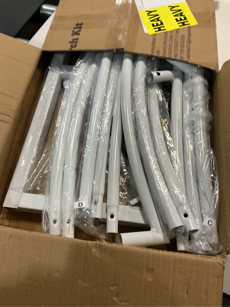 Condition photo showing New/Like New for LANGXUN Large Size Metal Balloon Arch Kit, Wedding Heart Arch Stand, Love Balloon Column Arch Frame for Wedding, Bridal, Valentine's Day, Engagement and Birthday Party Supplies (White)
