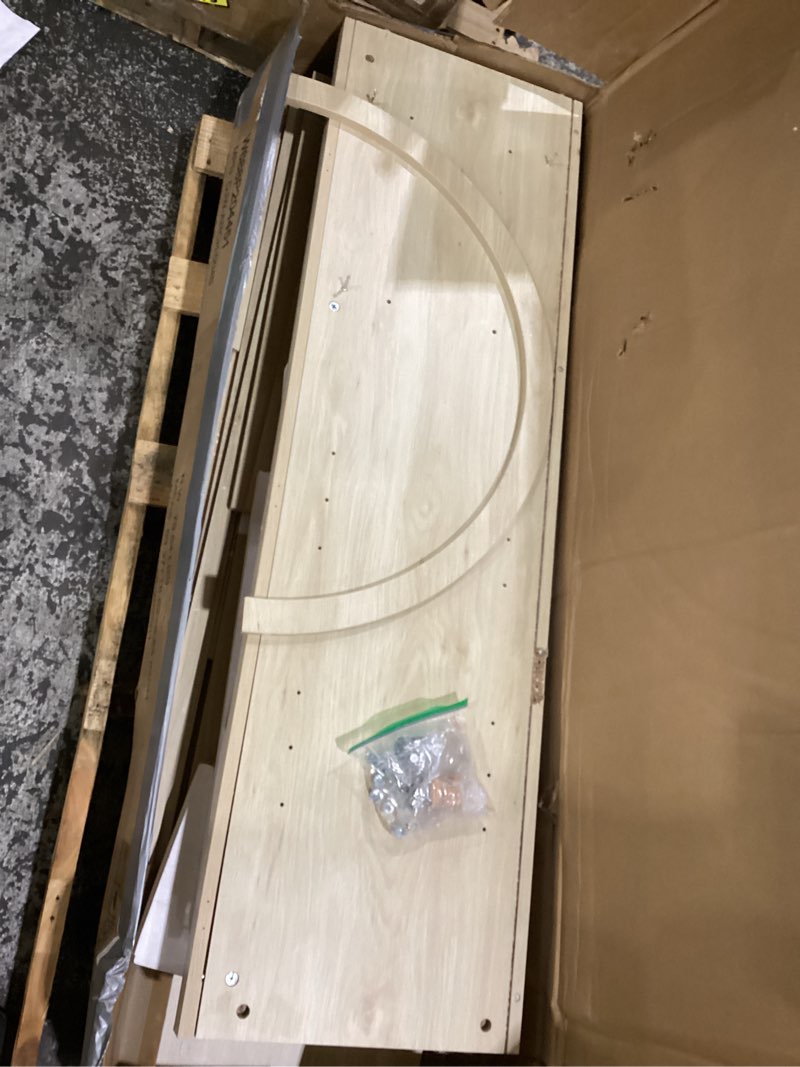 2 door cabinet. As is. Missing build guide/possibly parts. 