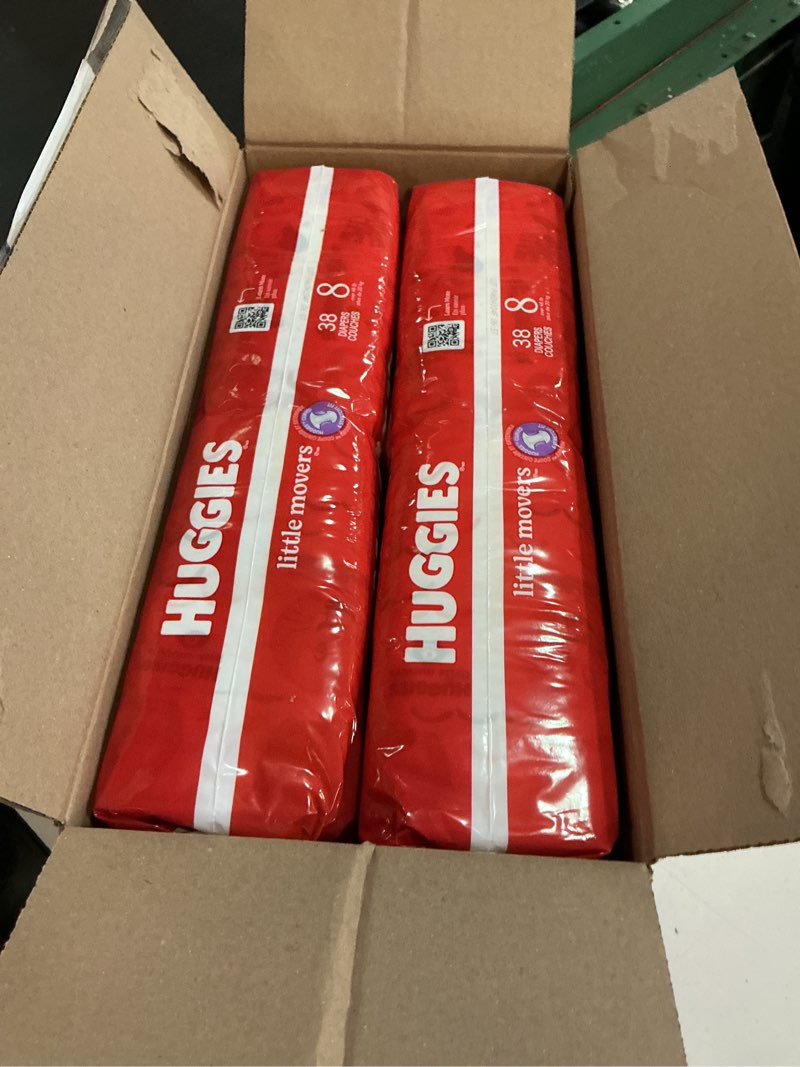 Condition photo showing New/Like New for huggies little movers diapers - size 8 - 76ct