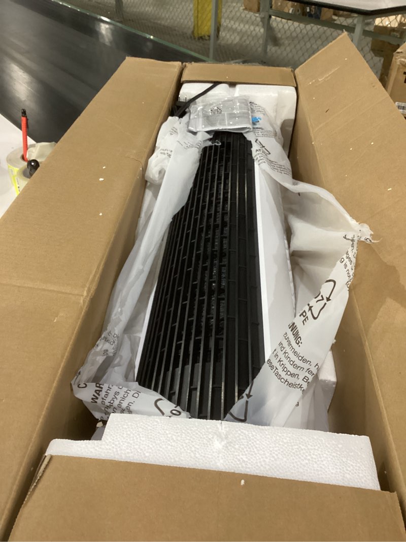 Condition photo showing As Is for not tested dreo tower fan and heater combo, 29.2ft/s standing fans for bedroom, 17 levels, 6 modes, 120° oscillation, 42 inch, 12h timer, 25db quiet, with remote, for office, large room, white