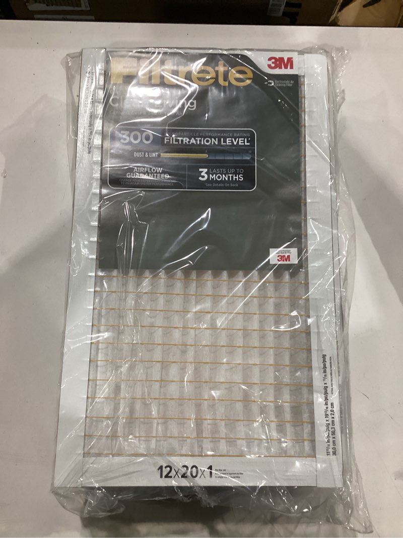 Condition photo showing New/Like New for filtrete 12x20x1 ac furnace air filter, merv 5, mpr 300, capture unwanted particles, 3-month pleated 1-inch electrostatic air cleaning filter, 6-pack (actual size11.81x19.81x0.81 in)