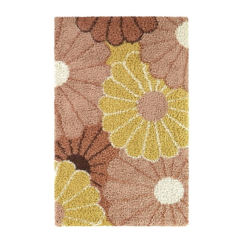 mainstays pink floral shag indoor accent rug, 4' x 5'5"