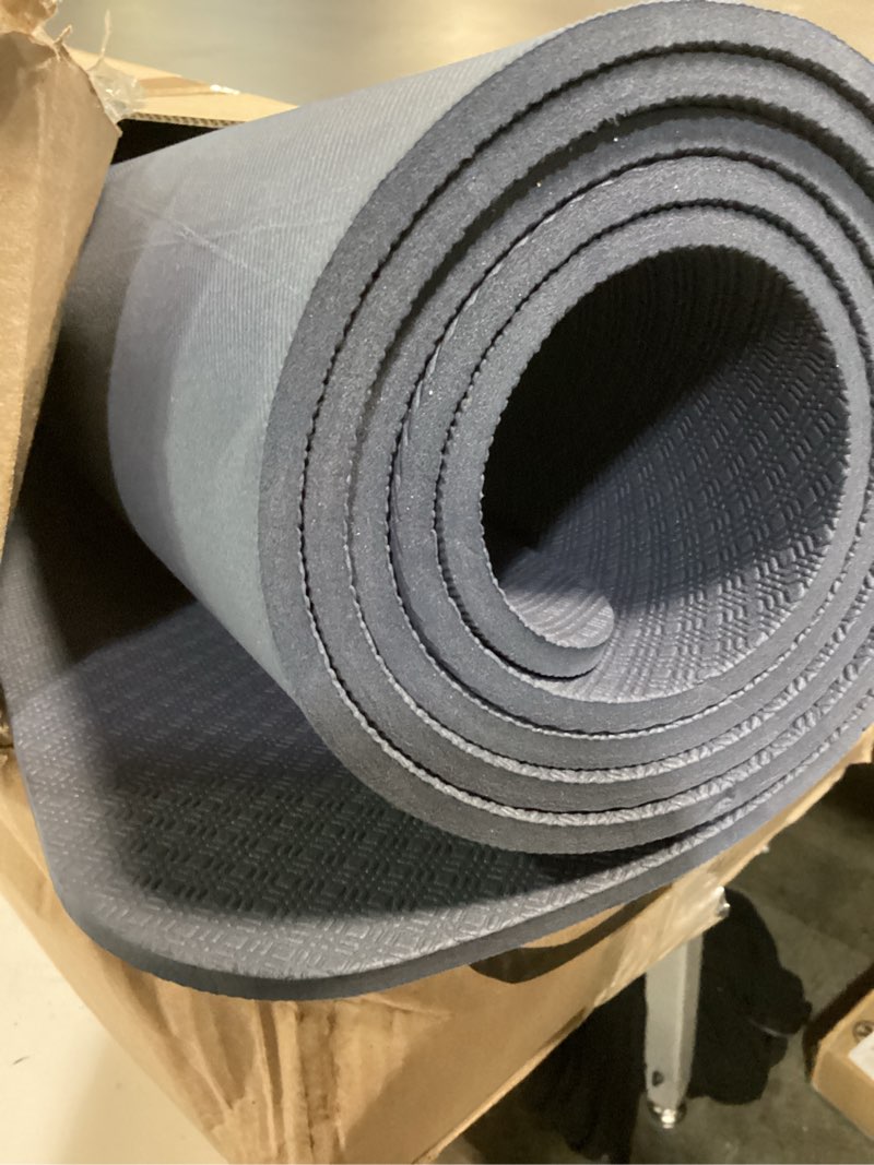 Condition photo showing Good Condition for keep yoga mat - premium 7mm thick exercise mat, anti-tear 32'' extra wide fitness mat with strap for men & women, non slip pilates mat for home yoga, pilates, gym, stretching, floor & fitness workouts navy blue
