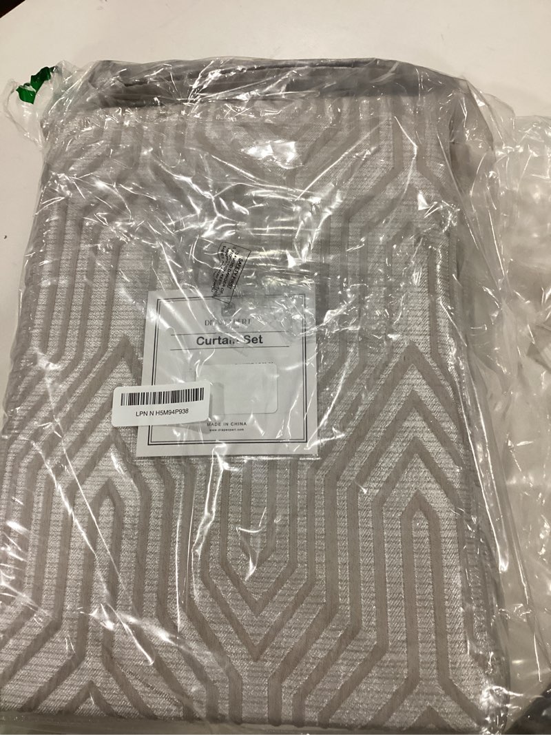 Mocha and Silvery 100% Blackout Curtains 96 Inch Length 2 Panels, Jacquard Thermal Insulated Noise R