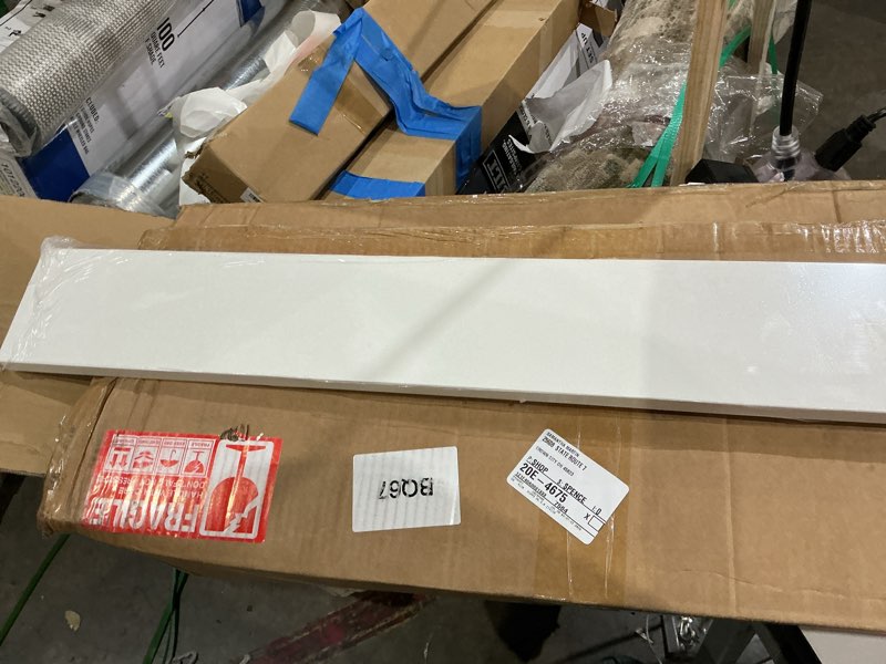 Condition photo showing Good Condition for 36 in. w x 4 in. h engineered stone backsplash for bathroom vanity sink top in carrara white carrara white 36"x4" backsplash