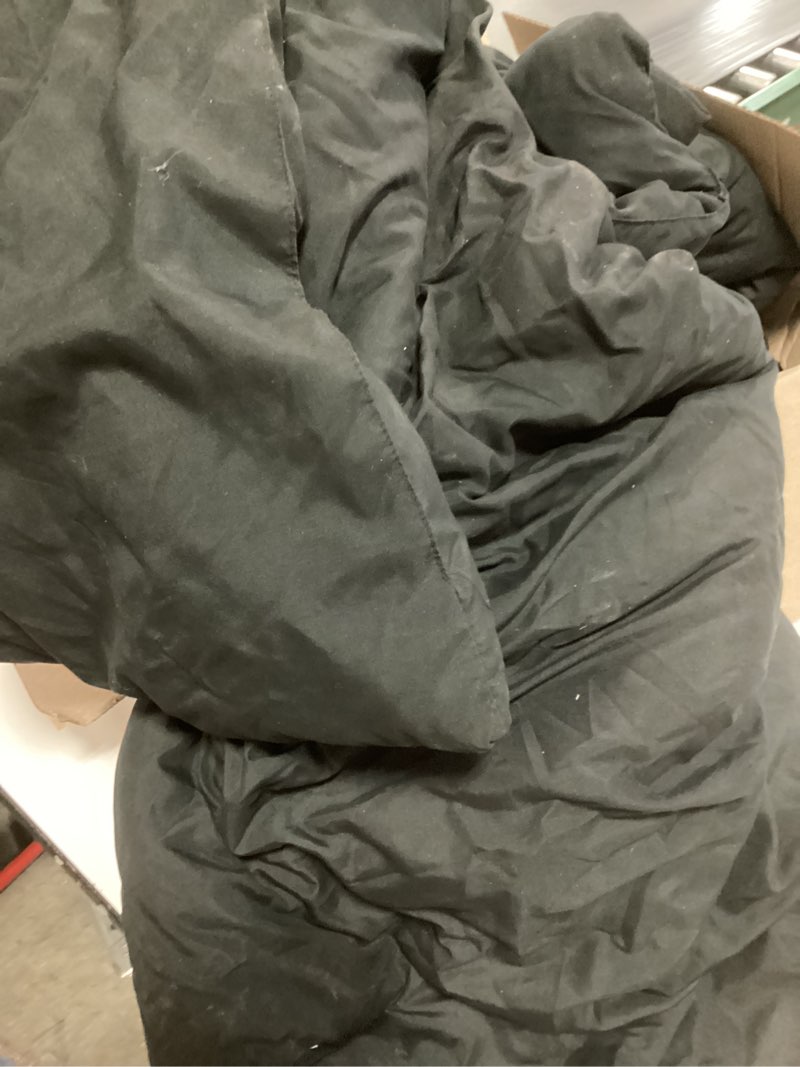 Condition photo showing As Is for CozyLux Full Size Comforter Sets Black, 7 Pieces Bed in a Bag, Black Comforter Full Size, All Season Bedding Sets with Stitch Quilted Comforter, Flat Sheet, Fitted Sheet, Pillowcases Black Full