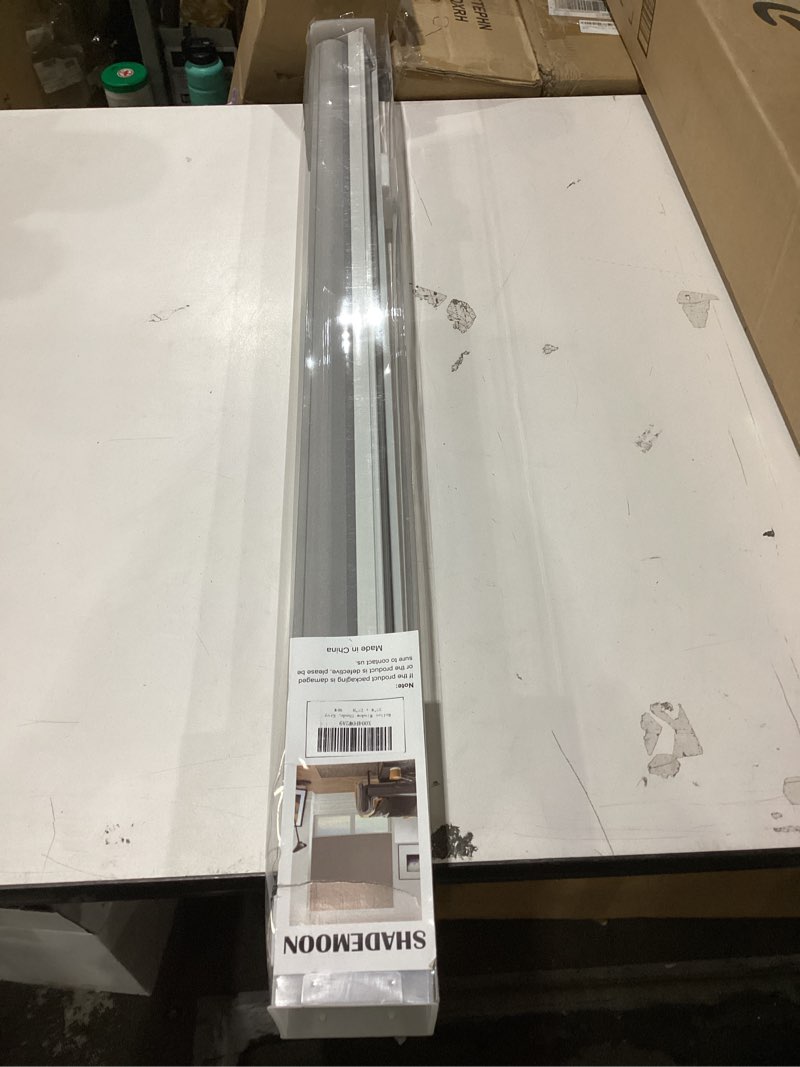 Condition photo showing New/Like New for SHADEMOON Cordless Blackout Window Roller Shades, Pull Down Spring System Indoor Blinds, Room Darkening Waterproof UV Blocking Thermal Insulated Fabric for Home Office (Grey, Width 32", Height 72") Grey 32"W x 72"H