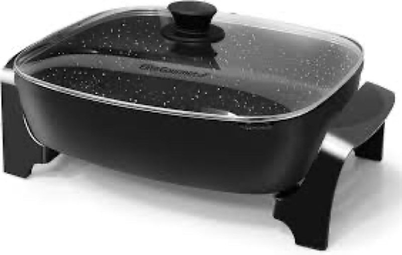 elite gourmet eg-6203# extra deep 16"x13"x3.2" (10.5qt.) scratch resistant, easy pour spout dishwash